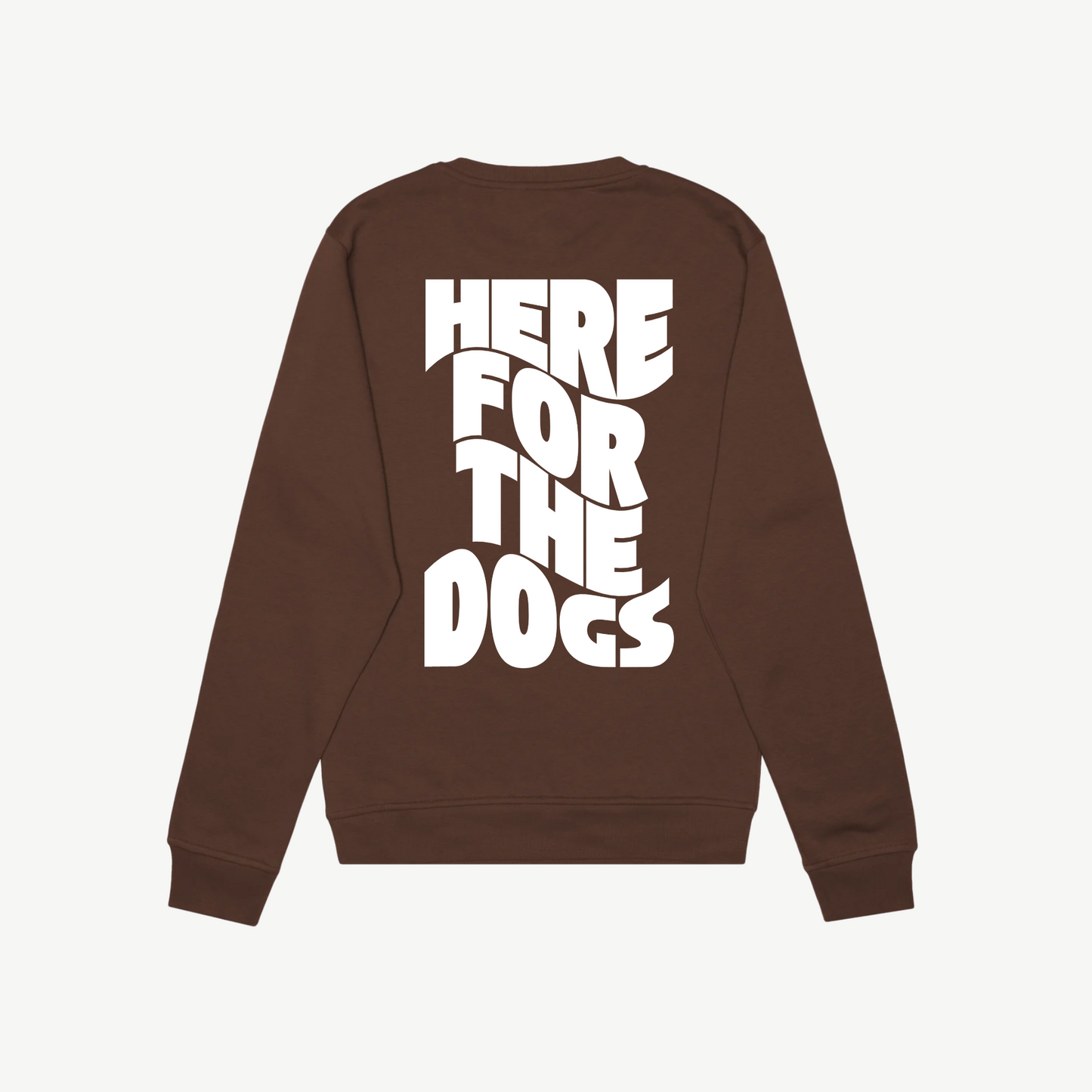 Here For The Dogs Cocoa Crewneck