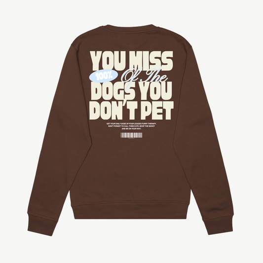 Pet The Dogs Cocoa Crewneck
