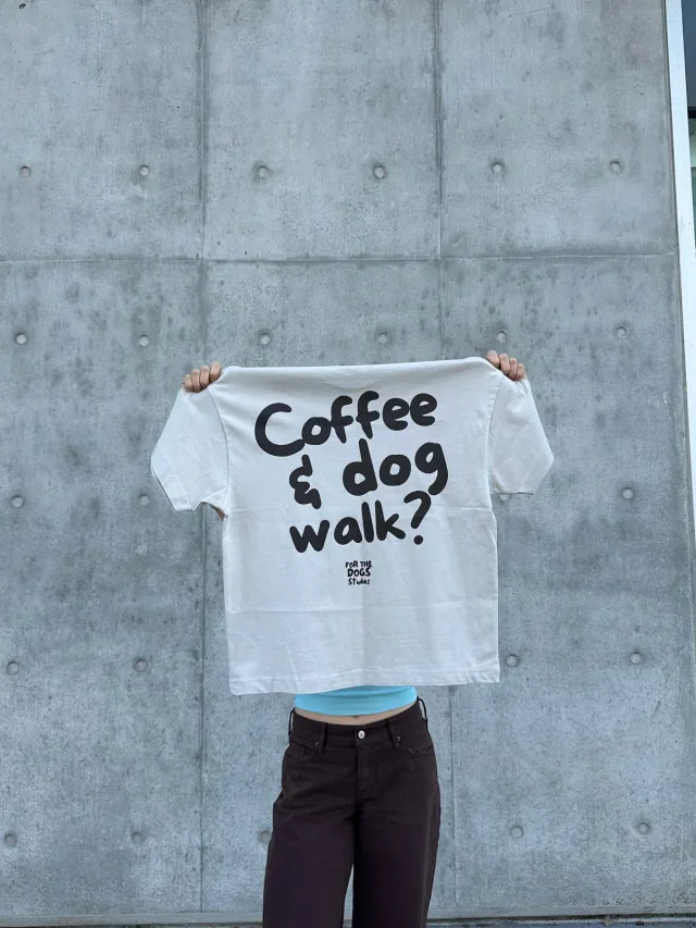 Coffee and dog walk graphic tee